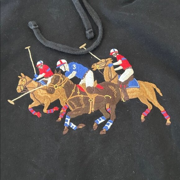 Ralph Lauren Black Polo Hoodie - Picture 2 of 6